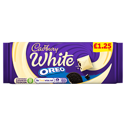Cadbury white chocolate with Oreo cookies 120 g PM
