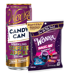Candy Can lemonade with caramel apple flavor 330 ml + Wonka candies with fruit flavors 113 g