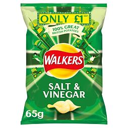 Walkers bramborové chipsy s příchutí soli a octa 65 g PM