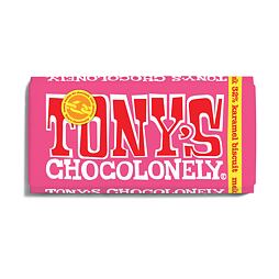 Tony's milk chocolate with caramel & biscuit pieces 180 g
