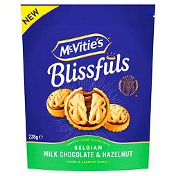 McVitie's sušenky s náplní s příchutí belgické čokolády a lískových ořechů 228 g