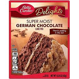 Betty Crocker mix for preparing German chocolate cake 432 g