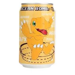 Ocean Bomb Digimon Agumon carbonated drink with banana flavor 330 ml