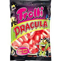 Trolli chewing candies with strawberry and cream flavor in the shape of dracula's teeth 200 g