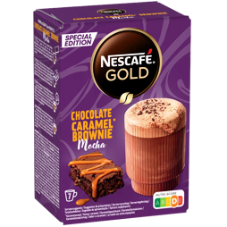Nescafé Gold instantní mocha s příchutí karamelového brownie 7 x 21,4 g