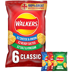 Walkers potato chips multipack 6 x 25 g