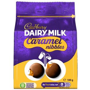 Cadbury Caramel Nibbles knoflíčky s náplní s příchutí karamelu 100 g