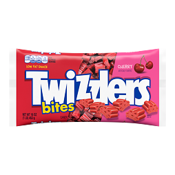 Twizzlers Bites mini žvýkací pendrekové kousky s příchutí třešně 453 g