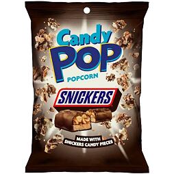 Candy Pop sweet popcorn with pieces of Snickers cookies with milk chocolate and peanuts 149 g