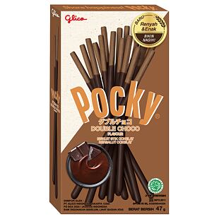 Pocky tyčinky s příchutí čokolády s polevou s příchutí čokolády 47 g