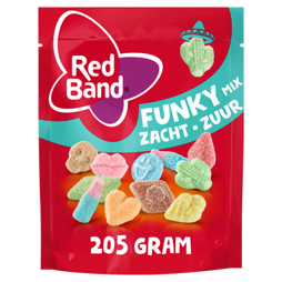 Red Band sour jelly candies with fruit flavors 205 g