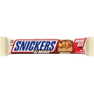 Snickers chocolate bar with almonds 91.6 g