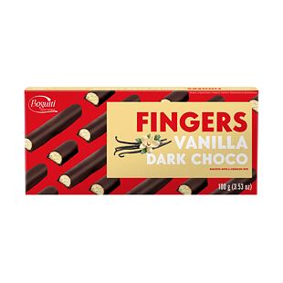 Bogutti Fingers sušenky s polevou z hořké čokolády s příchutí vanilky 100 g