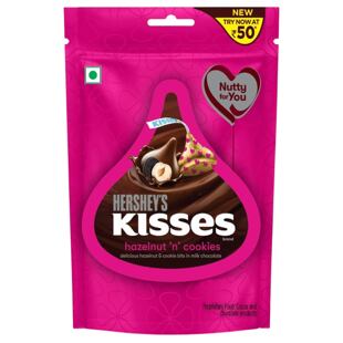Hershey's Kisses pusinky z mléčné čokolády s kousky lískových oříšků a sušenek 33,6 g