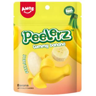 Amos Peelerz gumové bonbóny se sladkou slupkou s příchutí banánu 65 g