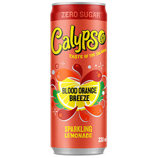 Calypso sycený nápoj s příchutí červeného pomeranče bez cukru 330 ml