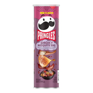 Pringles US bramborové chipsy s příchutí masa grilovaného na dřevě mesquite 158 g