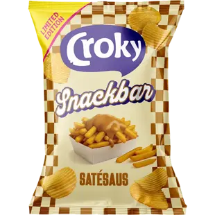 Croky Potato Chips with Satésaus Peanut Sauce Flavor 130 g