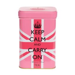Keep Calm růžová plechovka - černý čaj 40 ks 120 g