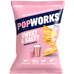 Popworks kukuřičné chipsy se sladko-slanou příchutí 85 g
