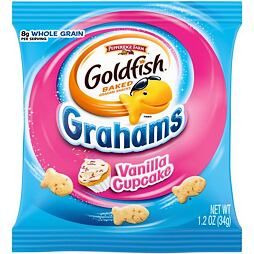 Goldfish Grahams wheat crackers in the shape of fish with vanilla cake flavor 34 g