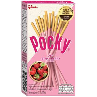 Pocky TH bars with strawberry flavoured glaze 43 g