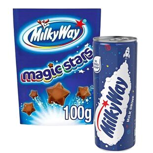 Milky Way čokoládové hvězdičky 100 g + Milky Way mléčný čokoládový nápoj 250 ml