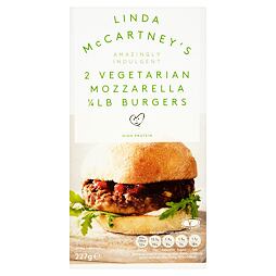 Linda McCartney's 2 Vegetarian Mozzarella 1/4 lb Burgers 227 g