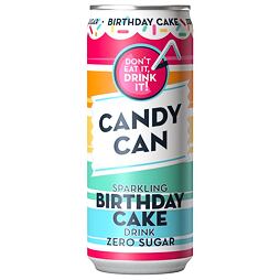 Candy Can Birthday Cake sugar free strawberry & vanilla sparkling soda 330 ml