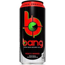 Bang energetický nápoj bez cukru s příchutí broskve a manga 500 ml