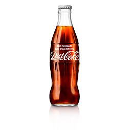 Coca-Cola Diet sycená limonáda bez cukru ve skleněné lahvi 250 ml
