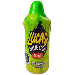 Lucas Gusano Muecas cucumber lollipop with chili powder 24 g