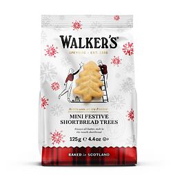 Walkers Mini Festive máslové sušenky ve tvaru vánočního stromku 125 g