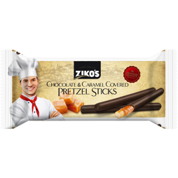 Ziko's pretzel bars in milk chocolate and caramel 105 g