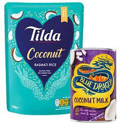 Tilda basmati coconut rice 250 g + Blue Dragon coconut milk 400 ml
