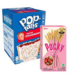 Pop Tarts filled bags with strawberry flavor with frosting 384 g + Pocky bars with strawberry flavor
