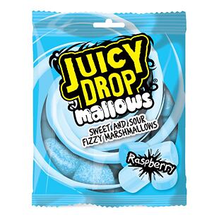 Juicy Drop kyselé marshmallows s malinovou příchutí 100 g