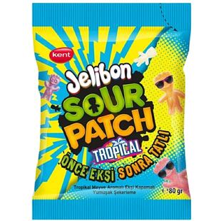 Sour Patch Kids Jelibon želé bonbony s příchutí tropického ovoce 80 g