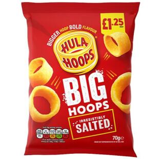 Hula Hoops bramborové kroužky s příchutí soli 70 g PM