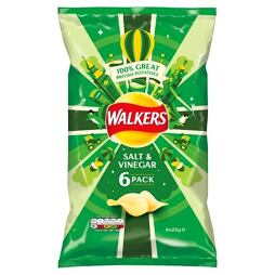 Walkers Salt & Vinegar 6 x 25 g