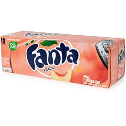 Fanta carbonated drink with peach flavor 355 ml Whole pack of 12 pcs