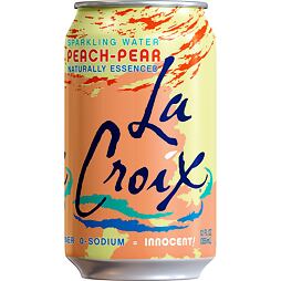 La Croix carbonated drink with pear and peach flavor 355 ml