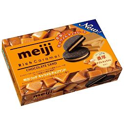 Meiji čokoládové sušenky s karamelovou náplní 99 g