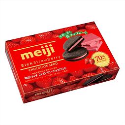 Meiji čokoládové sušenky s příchutí jahody 99 g