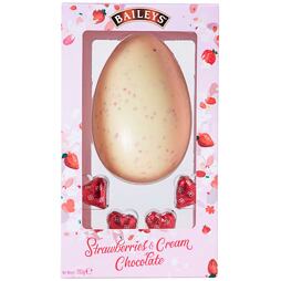 Baileys milk and white chocolate egg and pralines with strawberries and liqueur 205 g