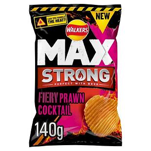 Walkers Max fiery prawn cocktail potato chips 140 g