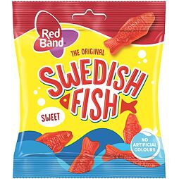 Red Band Swedish Fish chewing candies with raspberry flavor 100 g