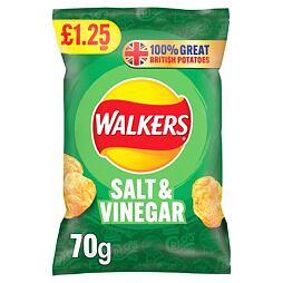 Walkers bramborové chipsy s příchutí soli a octa 70 g PM