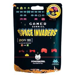 Powerbeärs Space Invaders žvýkací bonbony s ovocnými příchutěmi 125 g