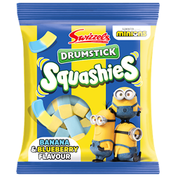Swizzels Squashies Minions chewy candies with banana and blueberry flavor 110 g PM